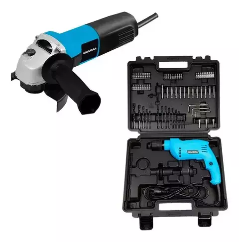 Kit Gamma: Taladro Impacto 650W + Amoladora Angular 750W – Todo en 1 - comprar online