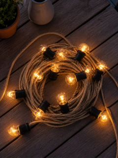 Luces Guirnalda Yute 5m con 10 Focos Incandescentes