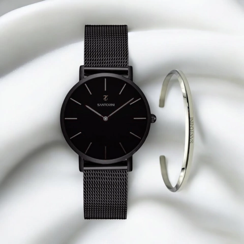 Relógio Santorini Essence Full Black 36mm + Bracelete Santorini Silver - comprar online