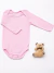 Conjunto Body Canelado Longo Rosa Bebê - Diper Kids