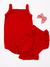 Conjunto Regata Tapa Fralda Babado Vermelho