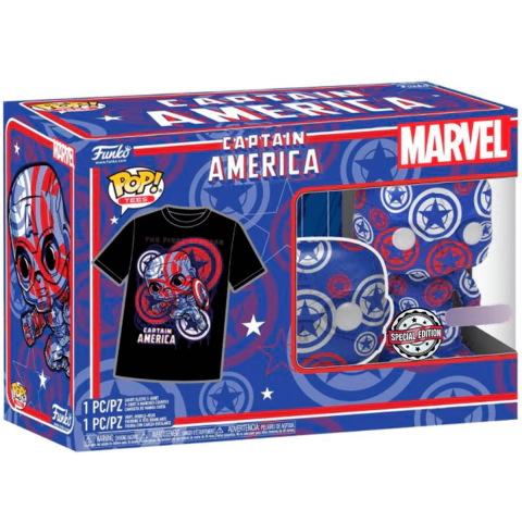 Funko Pop Capitão América Art Series + Camiseta XL Exclusive