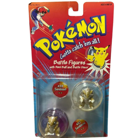 Pokemon Sandshrew #27 Sandslash #28 Pokeball 1999 Hasbro