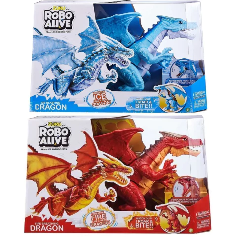 Dragão Robo Alive Robotico Fogo Gelo Eletrônico Som e Luz