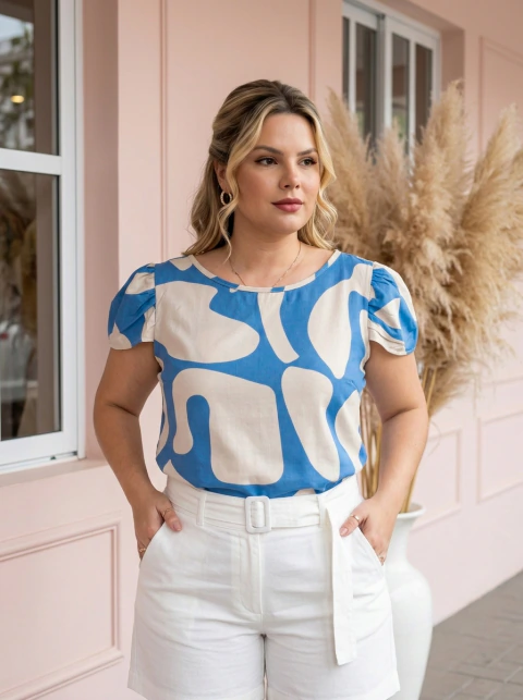 Blusa Viscolinho (G1) - ESTAMP AZUL