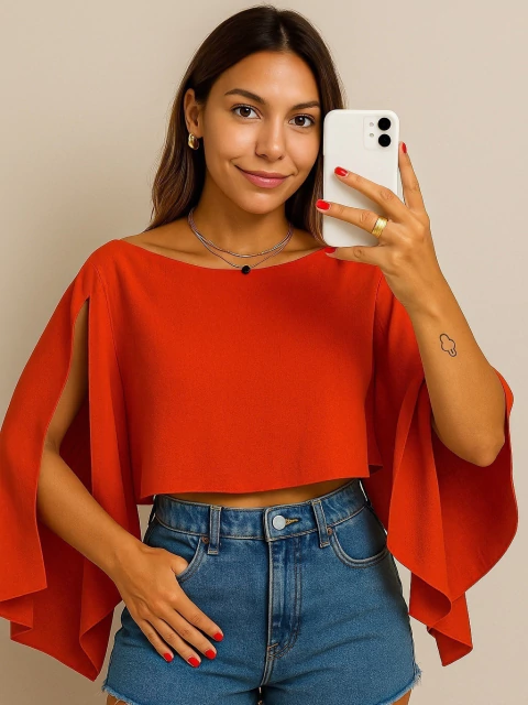 Blusa de manga Duna - M (40) - TELHA