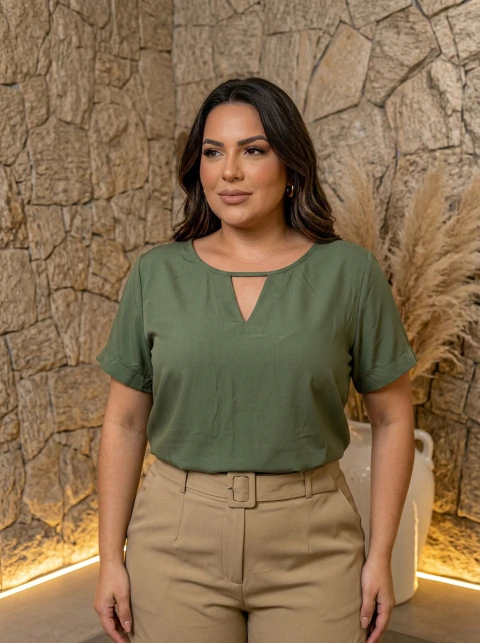 Blusa Amarante - G4(52) - VERDE MILITAR