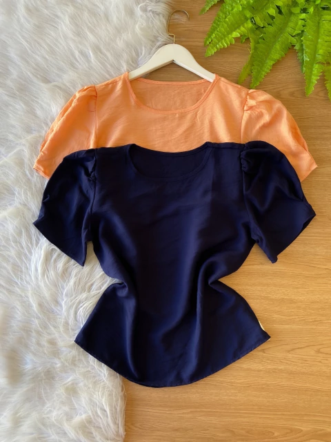 Blusa de manga Viscomida - AZUL MARINHO