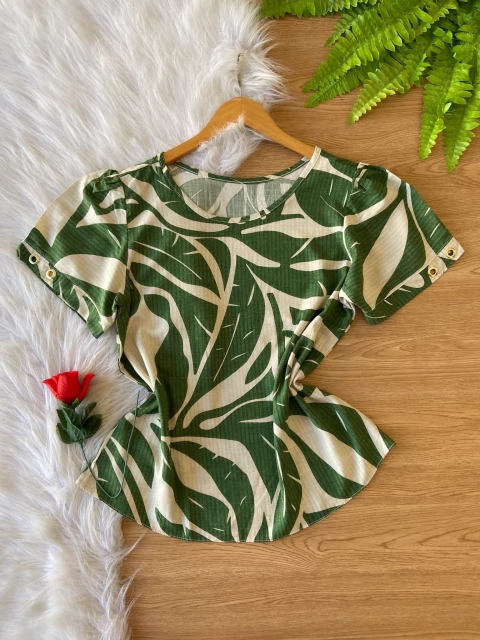 Blusa de manga Viscolinho - P (38) - ESTAMP VERDE