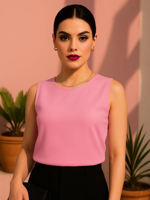 Blusa Regata Duna - M (40) - ROSA BEBÊ