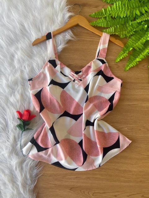 Blusa Regata Toque Seda - ESTAMP ROSÊ