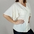 Camisa Feminina Elegante Manga Curta Flare Luxo Social