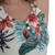 Imagem do Blusa Feminina Crepinho Estampada Decote V Pérolas Social Elegante