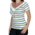 Blusa Feminina Tricozinho Gola Canoa Listrada Elegante Manga Curta - Trip Modas