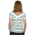 Blusa Feminina Tricozinho Gola Canoa Listrada Elegante Manga Curta - Trip Modas