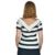 Blusa Feminina Tricozinho Gola Canoa Listrada Elegante Manga Curta na internet