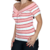 Blusa Feminina Tricozinho Gola Canoa Listrada Elegante Manga Curta - loja online