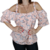 Imagem do Camisa Feminina Ciganinha Boho Alça Larga Manga Curta Verão Estampada