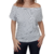 Blusa Feminina Manga Curta Bata Ombro a Ombro em Viscolycra