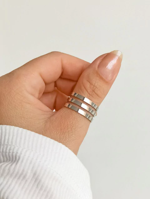 Anel Três Fios Ajustável em Aço inoxidável - Ref 1935