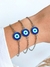 Ref 1109 - Pulseira Olho Grego Azul Escuro - Aço inoxidável