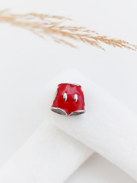 REF 1559 - BERLOQUE CALÇA MICKEY VERMELHA - AÇO INOXIDÁVEL