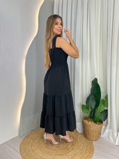Vestido Midi Alça larga - Preto na internet