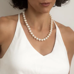 colar perola barroca legitima de agua doce com prata 