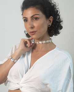 Choker perola legitima de agua doce