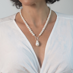 colar feminino perola barroca legitima de agua doce