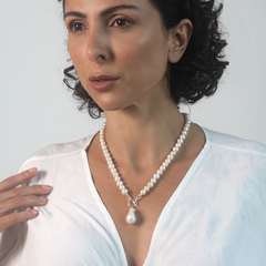 colar feminino perola barroca legitima de agua doce