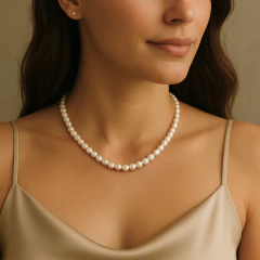 conjunto colar e brinco de perola legitima