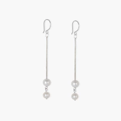 Brinco de perola legitima feminina  branca 