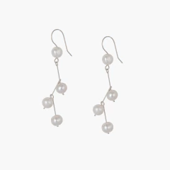 Brinco de perola legitima feminina  branca 