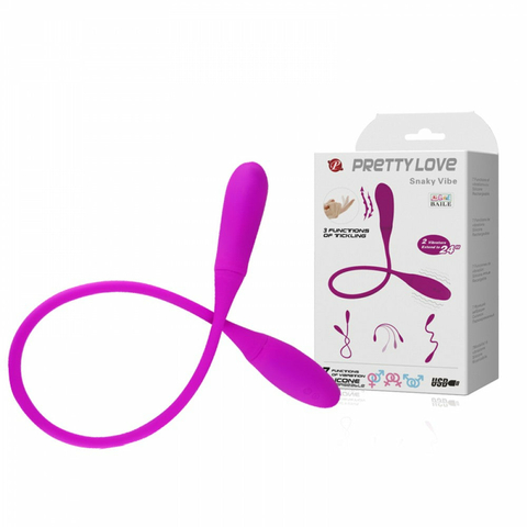 Vibrador Duplo Flexível com 7 Modos de Vibração - PRETTY LOVE SNAKY VIBE A