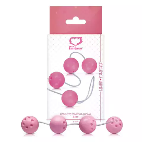CONJUNTO DE 4 BOLAS COM PESO E CORDÃO DE SILICONE CORES SORTIDAS SEXY FANTASY