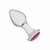 Plug Anal de Vidro com Pedra Rosa G