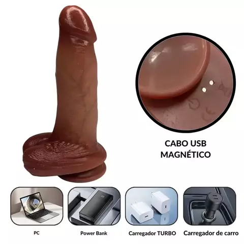 Prótese peniana vai e vem com aquecimento e controle remoto (17cm) - comprar online