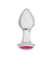 Plug Anal de Vidro com Pedra Rosa G - comprar online