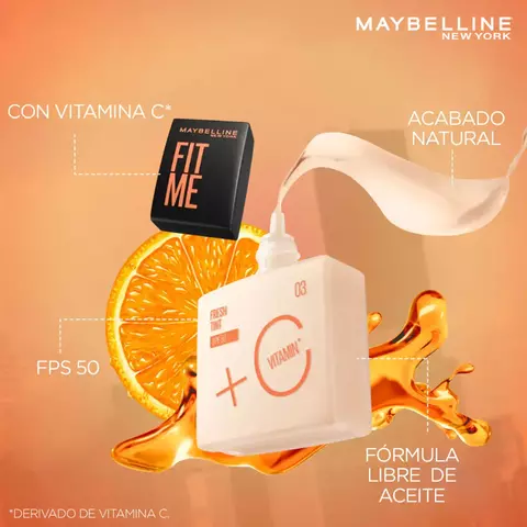 Base de maquillaje Maybelline Fit Me Vitamina C + Filtro solar