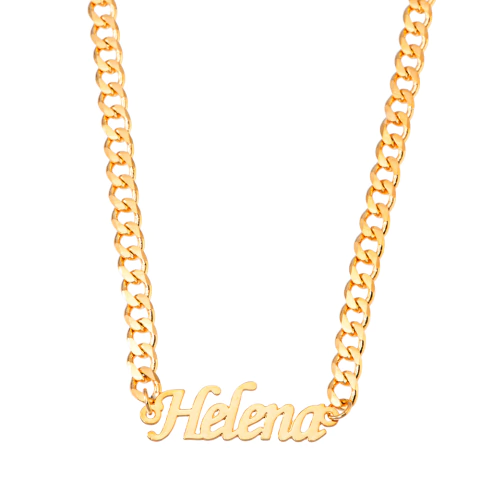 COLAR NOME FONTE SIMPLES CORRENTE GROUMET GROSSA - comprar online