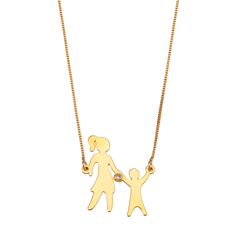 COLAR MÃE FILH@ PONTO DE LUZ NO MEIO