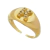 ANEL DE DEDINHO OVAL COM LETRA CRAVEJADA REGULÁVEL