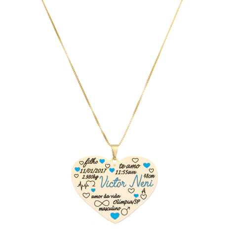 MANDALA CORAÇÃO COM DADOS DE 1 FILHO