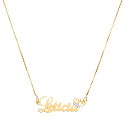 COLAR COM NOME PERSONALIZADO FONTE TRABALHADA COM DETALHE