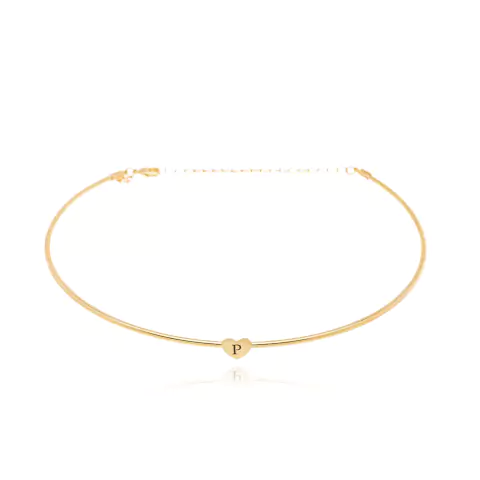 Chocker aro chapa coração personalizada