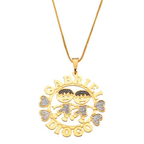 COLAR MANDALA SIMPLES 3CM FILHOS MEIO