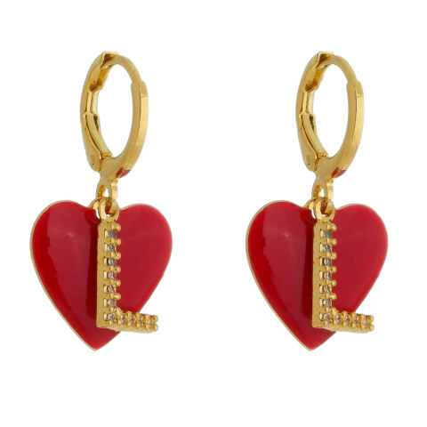 ARGOLINHA CORAÇÃO RESINADO COM LETRINHA ZIRCONIA