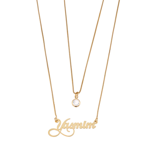 COLAR DUPLO FONTE TRABALHADA COM PONTO DE LUZ - comprar online