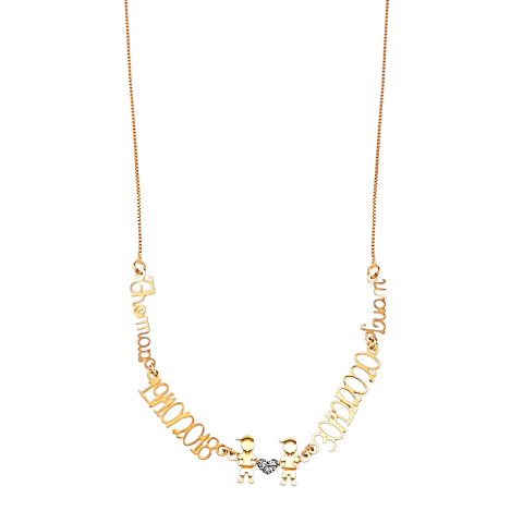 COLAR COM NOME DATA NASCIMENTO E BONEQUINHO